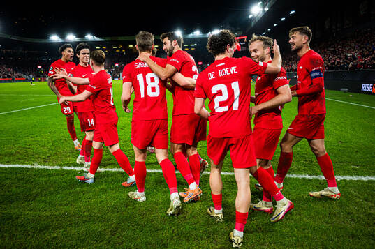 Jacob Ebsen Sørensen of Brann celebrates