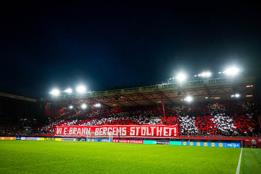 Spectators in the stands at Brann Stadion