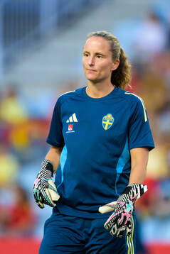 Goalkeeper coach Sofia Lundgren of Sweden