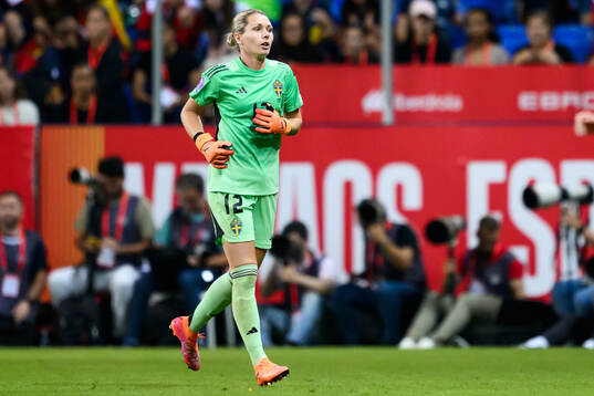 Goalkeeper Jennifer Falk of Sweden