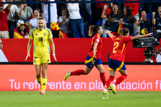 Fridolina Rolfö of Sweden looks dejected