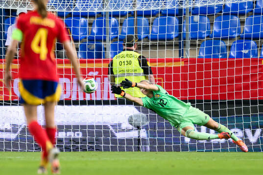 Goalkeeper Jennifer Falk of Sweden