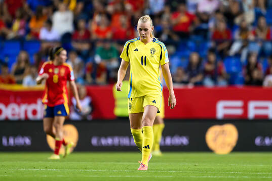 Stina Blackstenius of Sweden looks dejected