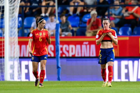 Ona Batlle of Spain looks dejected