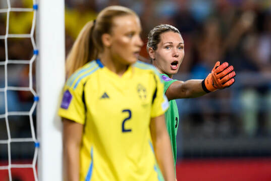 Goalkeeper Jennifer Falk of Sweden