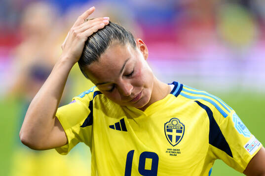 Johanna Rytting Kaneryd of Sweden looks dejected