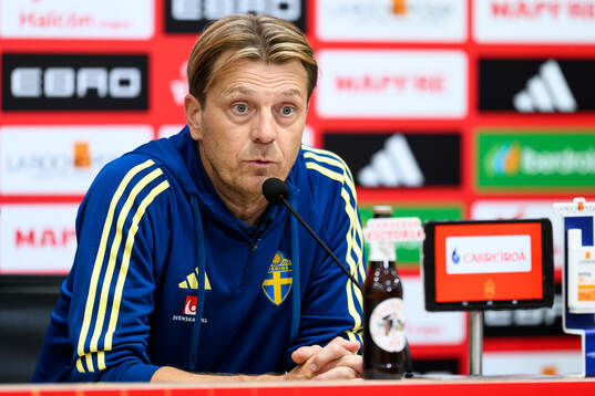 Head coach Tony Gustavsson of Sweden at the press conference