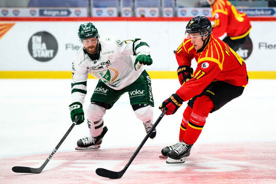 Färjestads Axel Bergkvist och Brynäs Lucas Pettersson