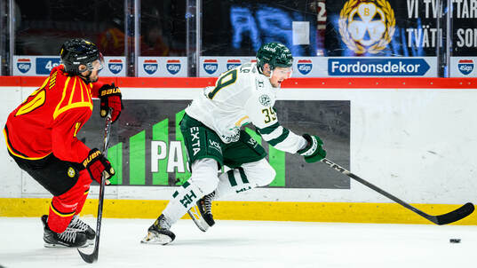 Brynäs Tyler Vesel och Färjestads Luke Philp