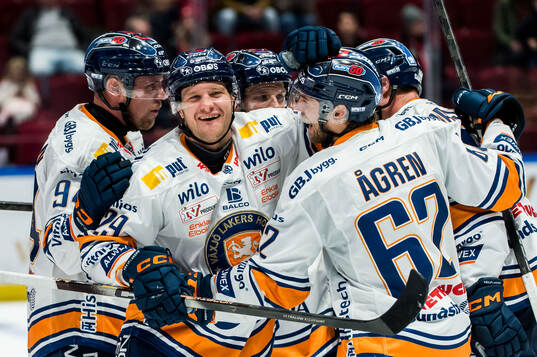 Växjös Sebastian Strandberg jublar