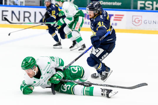 Rögles Mark Friedman och HV71s Riley Woods