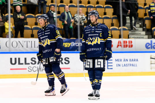 HV71s Andreas Borgman och Olle Alsing deppar