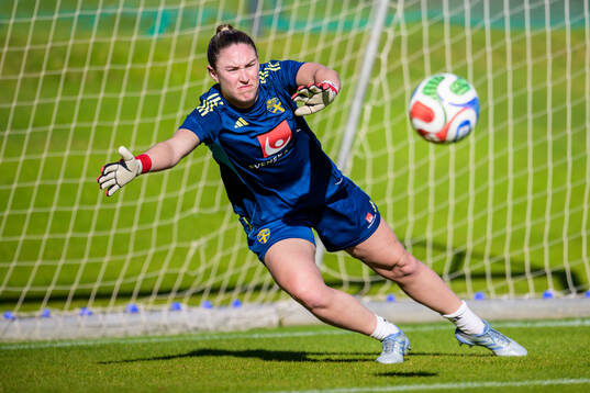 Goalkeeper Moa Öhman of the Swedish women's national
