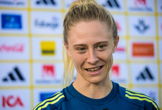 Rebecka Blomqvist is being interviewed by the media of the