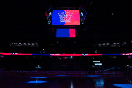 Linköpings logga på jumbotronen i Saab Arena