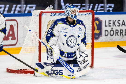 Leksands målvakt Jakob Hellsten deppar
