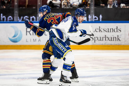 Djurgårdens Jesper Pettersson och Leksands Andro Kaderli
