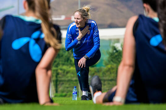 Head coach Gemma Grainger of the women's national football
