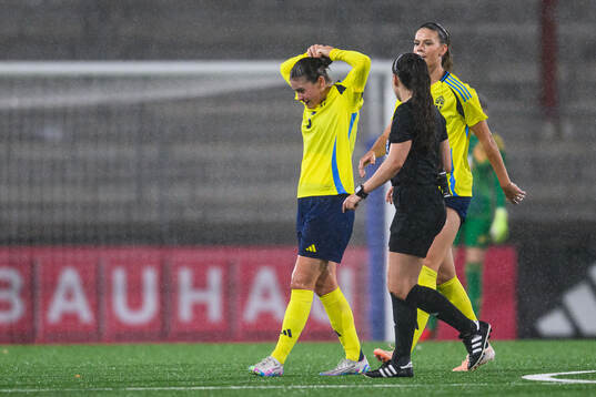 Hanna Wijk of Sweden in pain