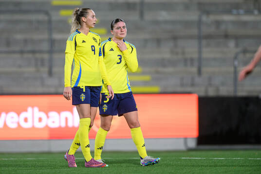 Ellen Wangerheim and Hanna Wijk of Sweden looks dejected