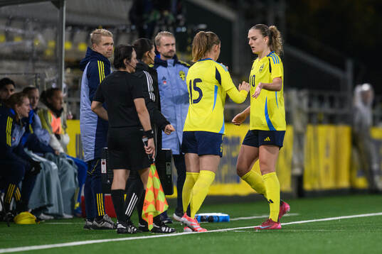Elsa Pelgander and Lisa Björk of Sweden