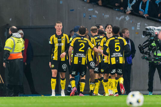 Hammarbys Nahir Besara jublar med lagkamrater