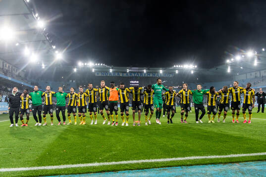 Hammarbys spelare jublar