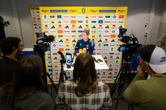 Goalkeeper Jennifer Falk of the Swedish women's national
