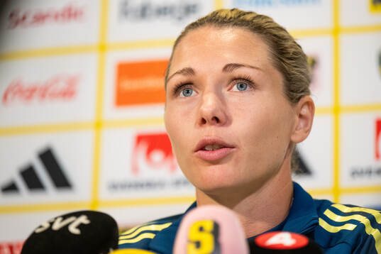 Goalkeeper Jennifer Falk of the Swedish women's national