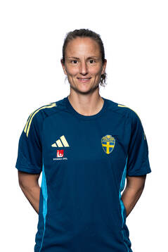 Goalkeeper coach Sofia Lundgren of the Swedish women's