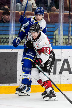 Leksands Stefan Milosevic och Malmö Redhawks Linus Öberg