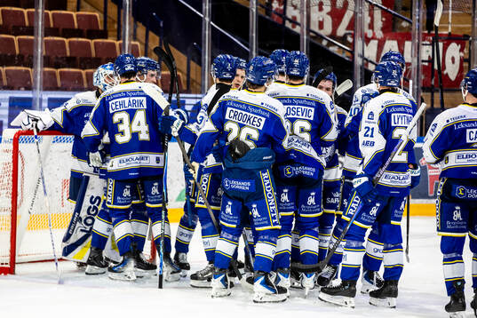 Leksands spelarna jublar