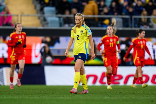 Smilla Holmberg of Sweden looks dejected