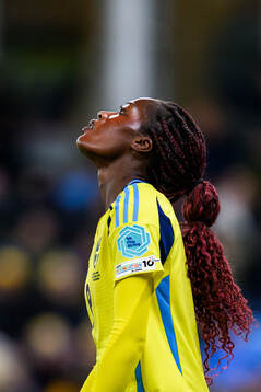 Evelyn Ijeh of Sweden looks dejected