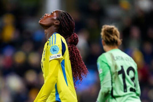 Evelyn Ijeh of Sweden looks dejected