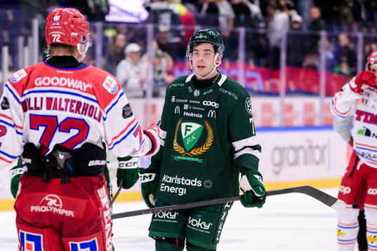 Timrås Erik Walli Walterholm och Färjestads Viktor Lodin