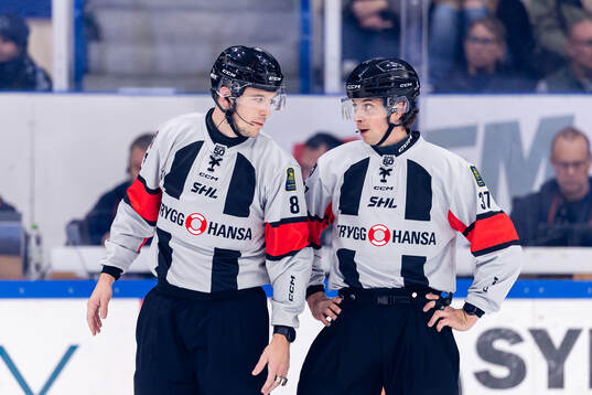 Domare Oscar Niklasson och domare Johan Wedin