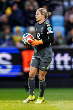 goalkeeper Jennifer Falk of Sweden