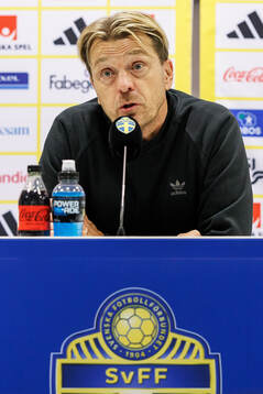 Head coach Tony Gustavsson of Sweden at a press conference