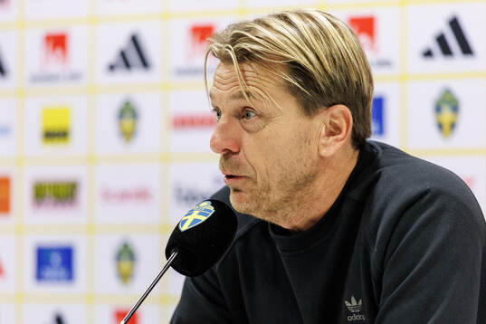 Head coach Tony Gustavsson of Sweden at a press conference