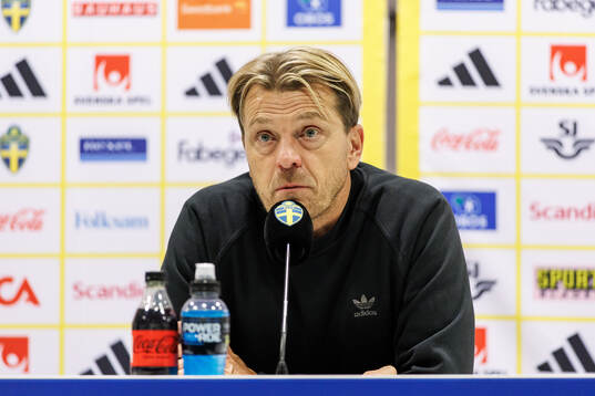 Head coach Tony Gustavsson of Sweden at a press conference