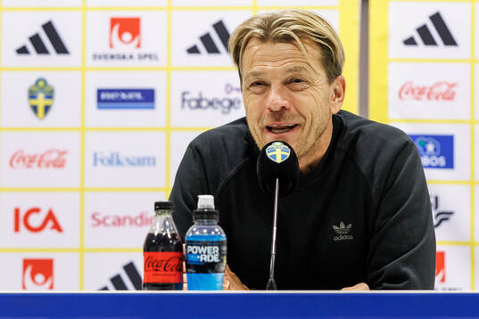 Head coach Tony Gustavsson of Sweden at a press conference