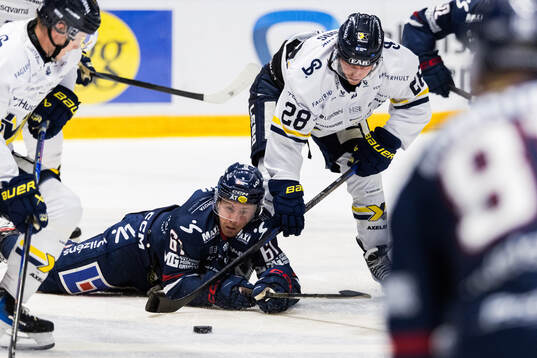 Linköpings Markus Ljungh, HV71s Lukas Rousek och Justin
