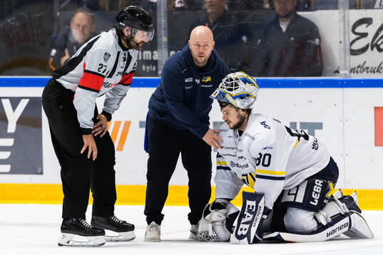 HV71s målvakt Frederik Dichow har ont