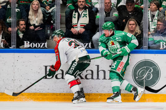 Frölundas Nicklas Lasu och Rögles Karson Kuhlman