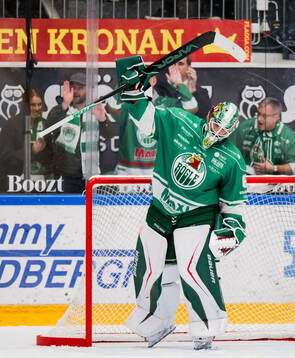 Rögles målvakt Christoffer Rifalk jublar