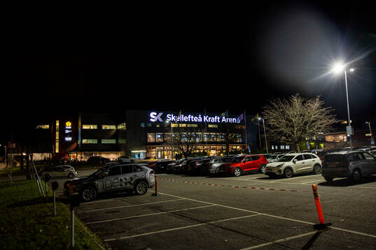 Exteriör vy över Skellefteå Kraft Arena