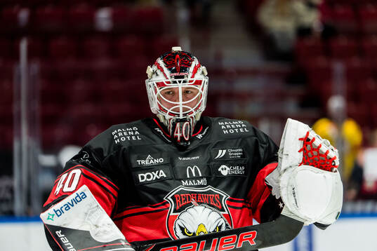 Malmö Redhawks målvakt Oskar Blomgren