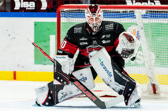 Malmö Redhawks målvakt Oskar Blomgren
