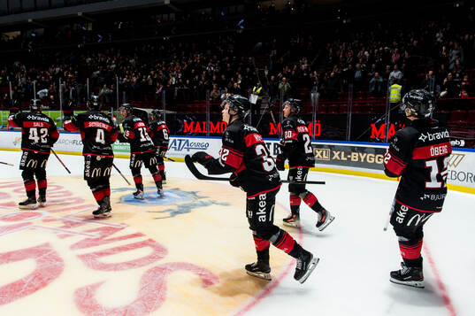 Malmö Redhawks spelare jublar